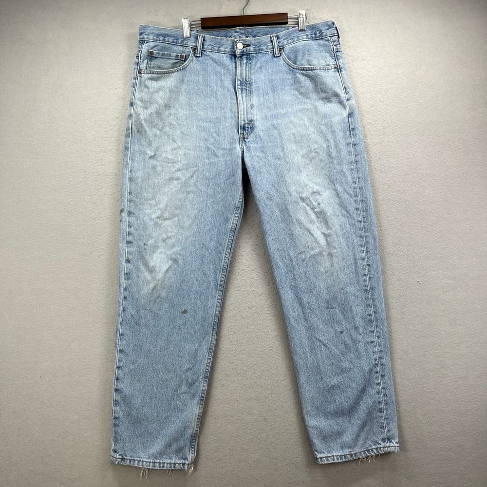 Levis Jeans Men 40x32 Blue Relaxed Fit 550 Distressed Denim Work Utility Painter